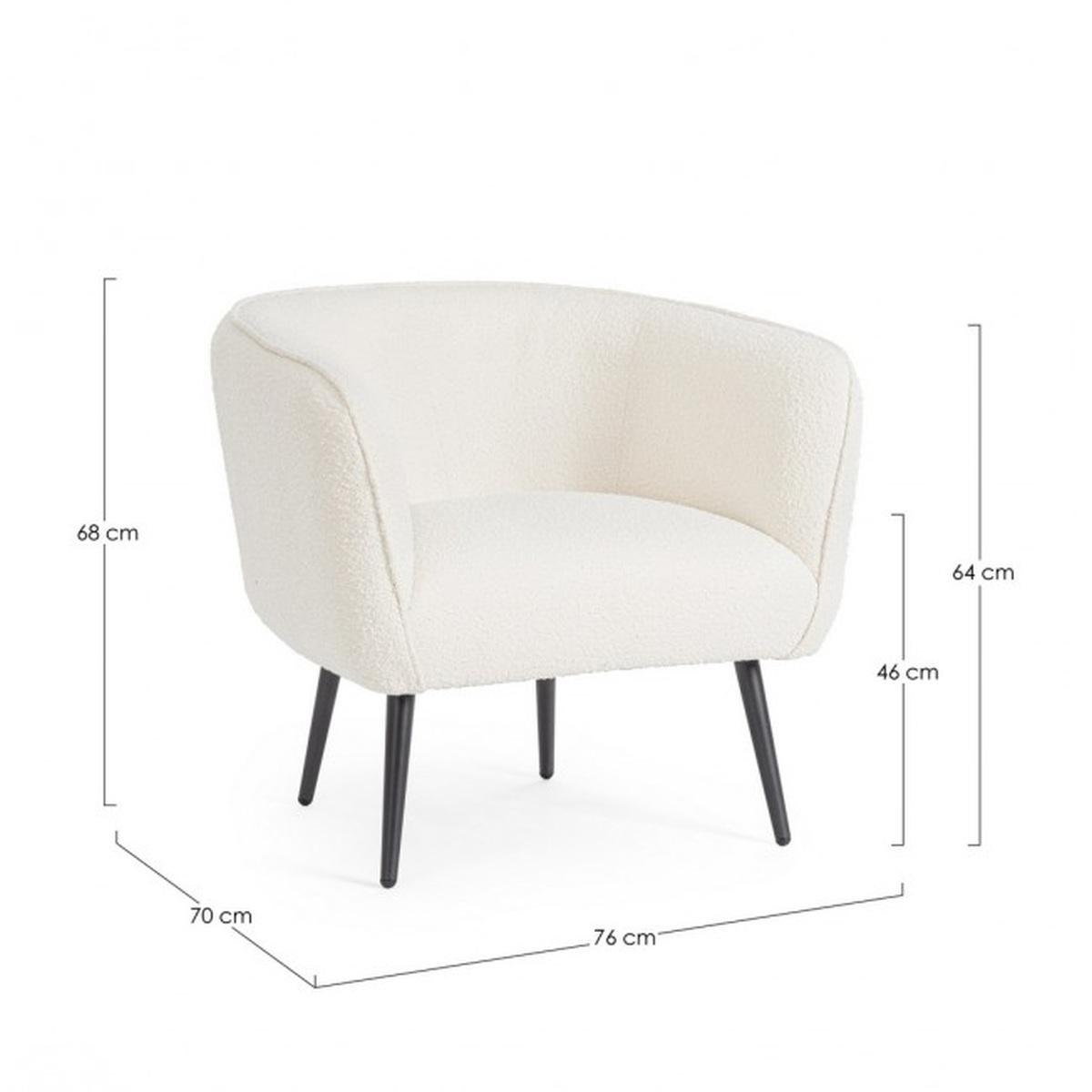 Poltrona Avril Bianco Boucle' | Bizzotto