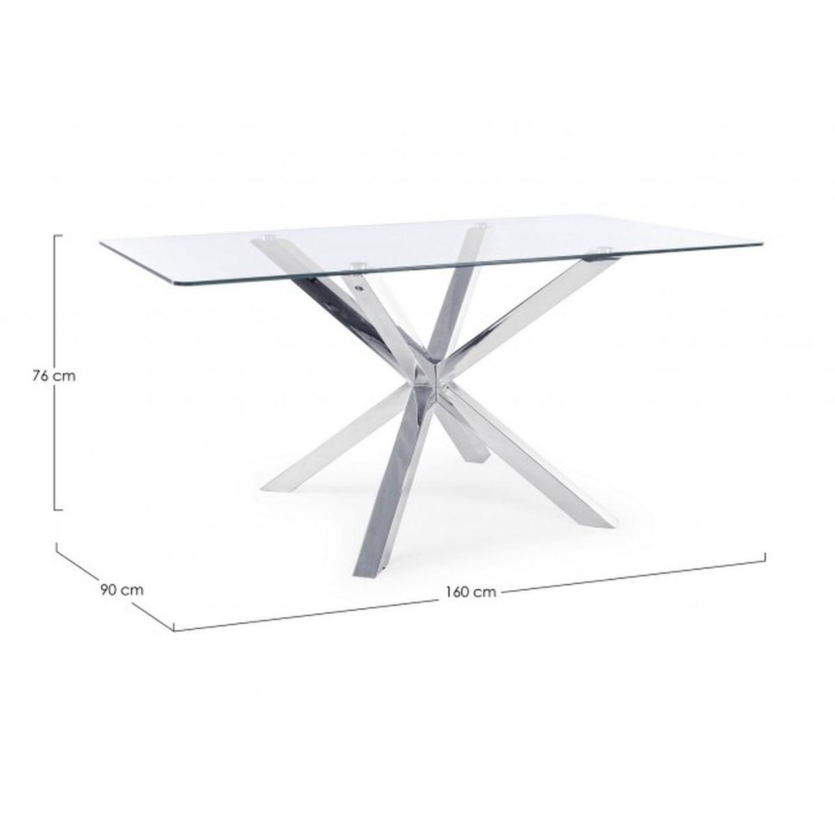 Tavolo May Rettangolare Gamba Acciaio cm.160x90 | Bizzotto