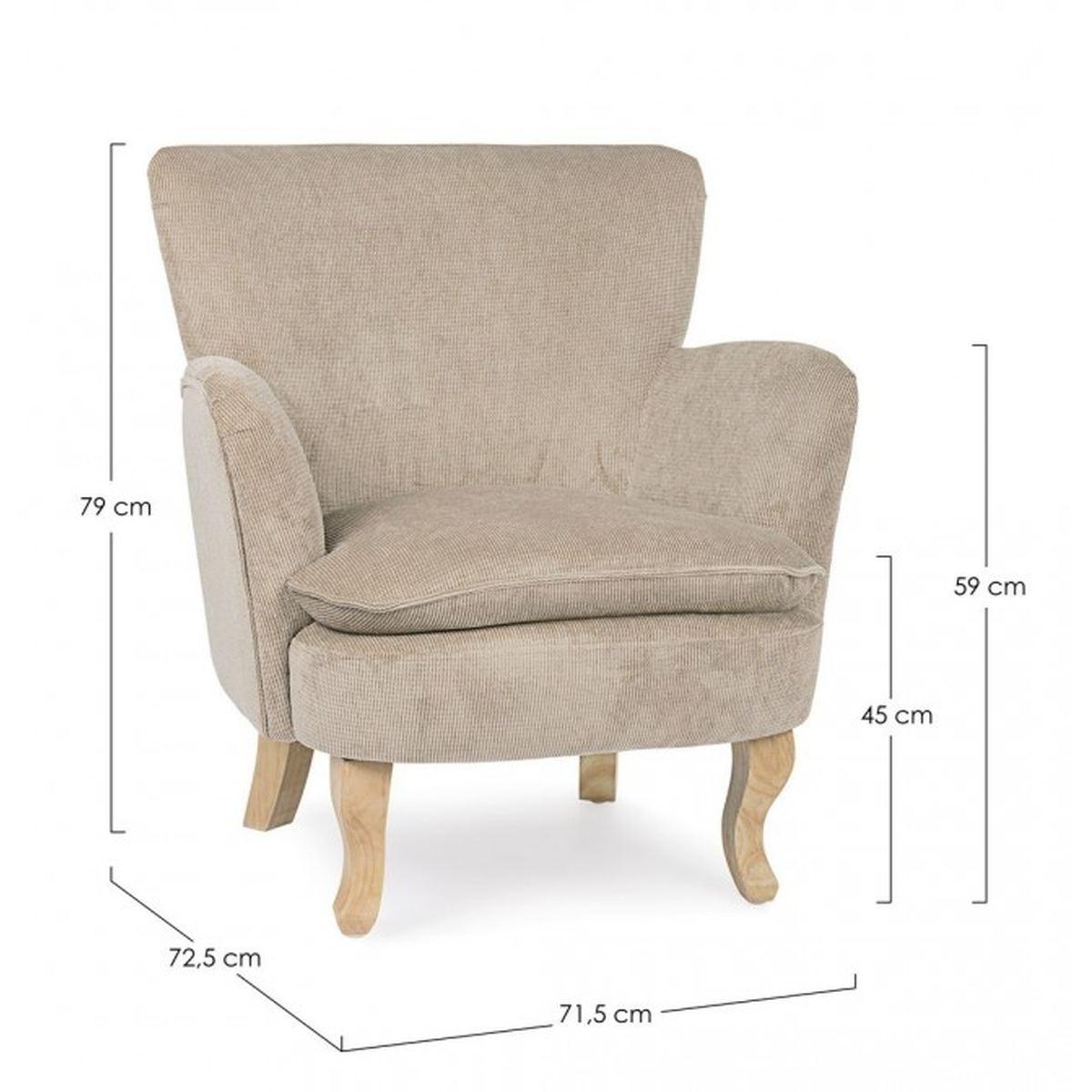 Poltrona Chenille Tortora | Bizzotto