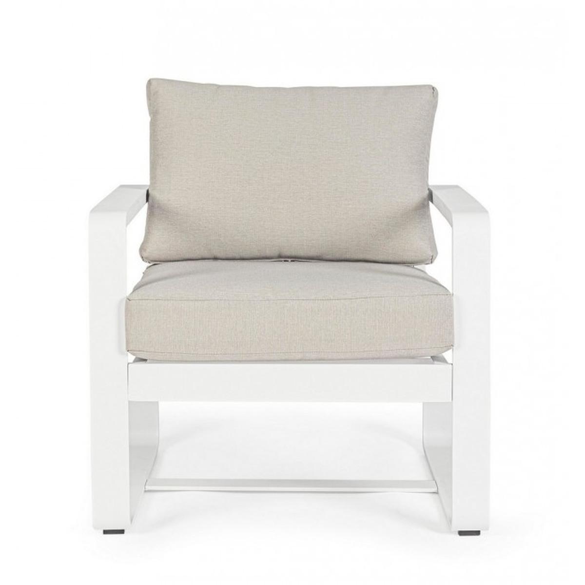 Poltrona con Cuscino Merrigan Bianco Yk11 | Bizzotto