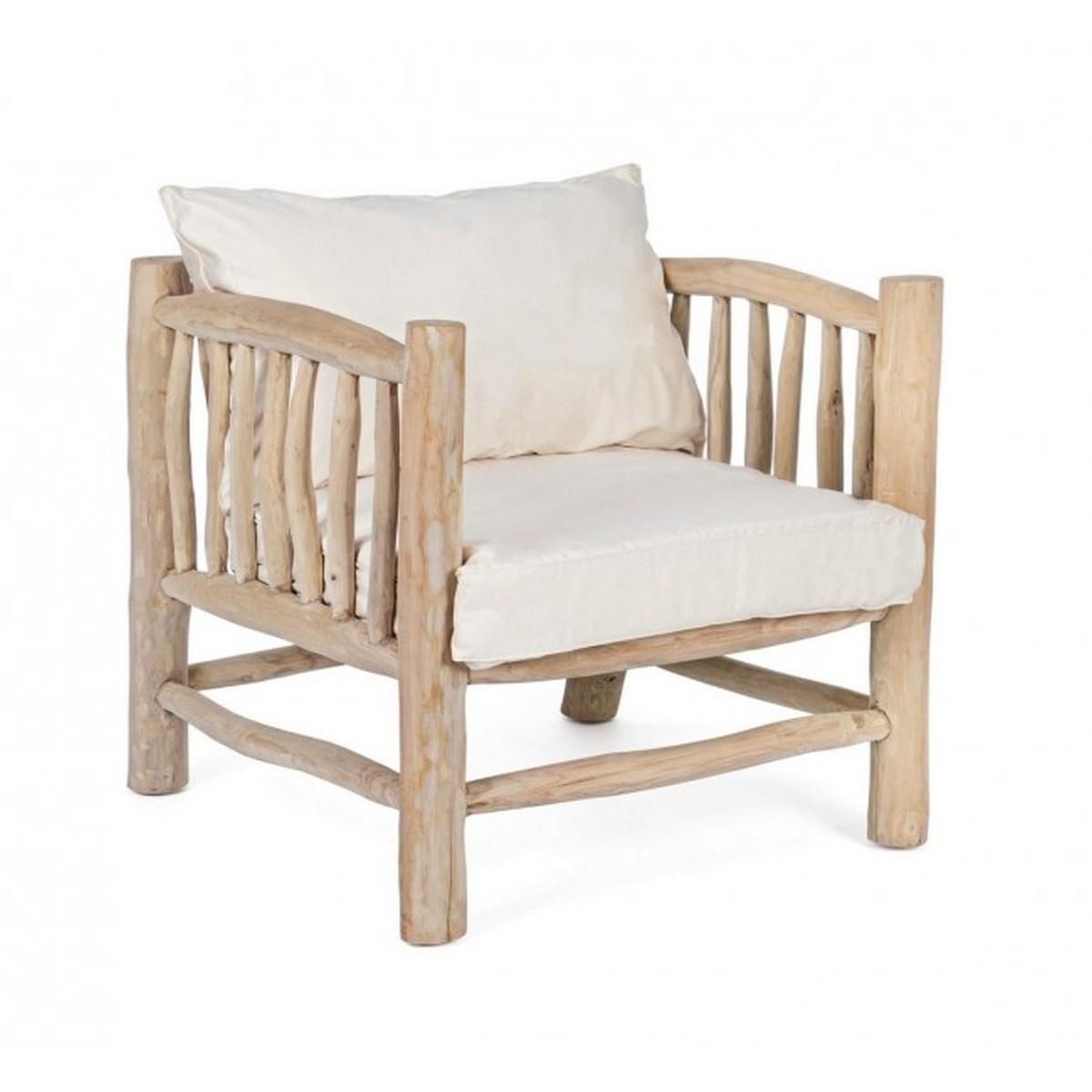 Poltrona con Cuscino Sahel Naturale | Bizzotto
