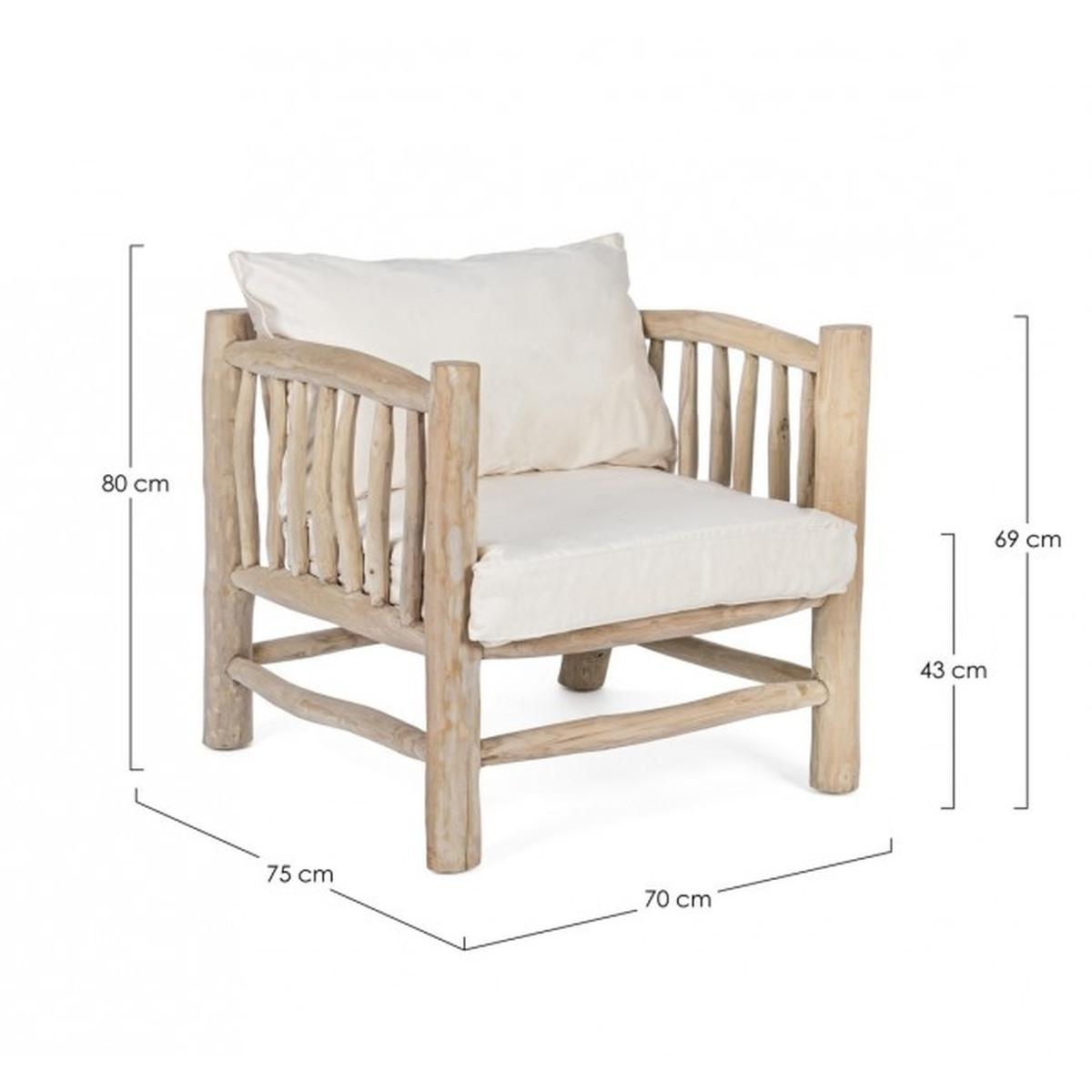 Poltrona con Cuscino Sahel Naturale | Bizzotto