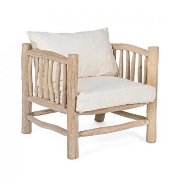 Poltrona con Cuscino Sahel Naturale | Bizzotto