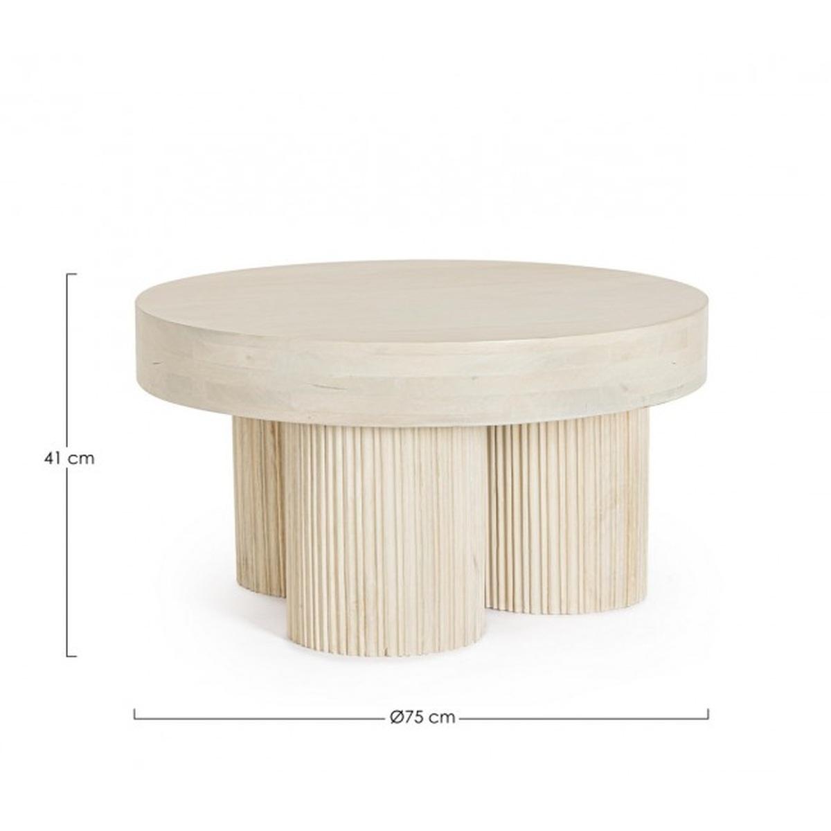 Tavolino Dacca Naturale Tondo cm.Ã?75 | Bizzotto