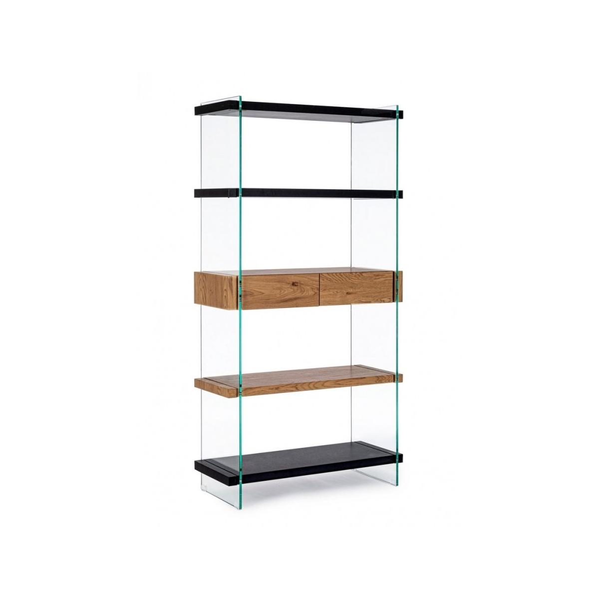 Libreria 4 Piani-2C Line Wood Nero | Bizzotto