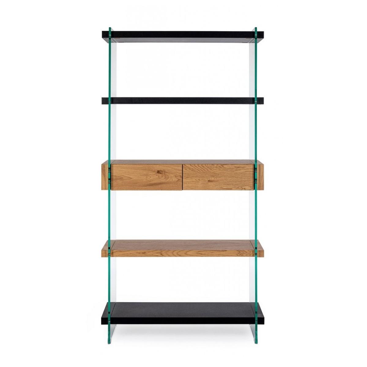 Libreria 4 Piani-2C Line Wood Nero | Bizzotto