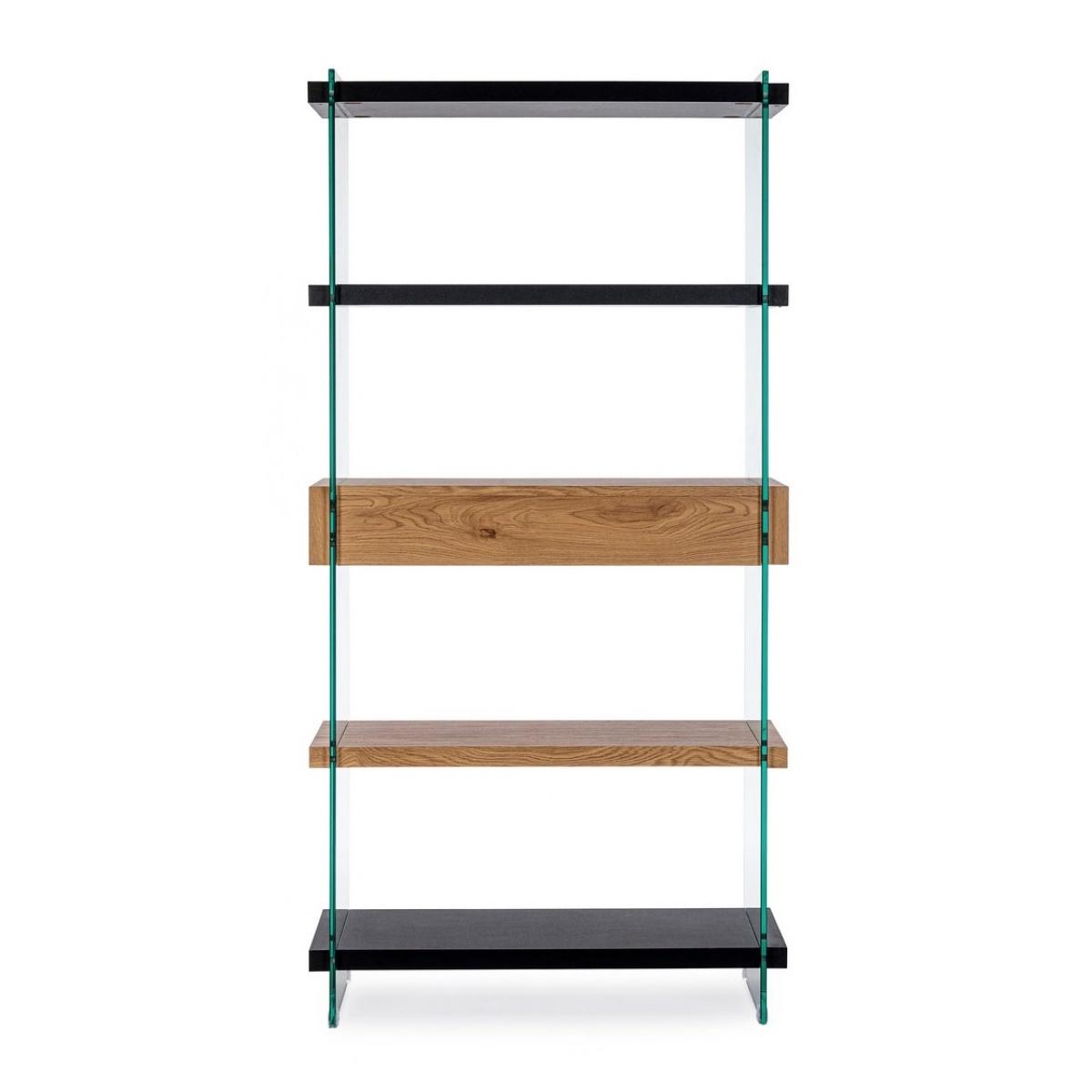 Libreria 4 Piani-2C Line Wood Nero | Bizzotto