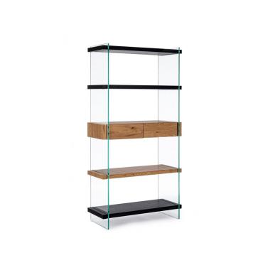 Libreria 4 Piani-2C Line Wood Nero | Bizzotto
