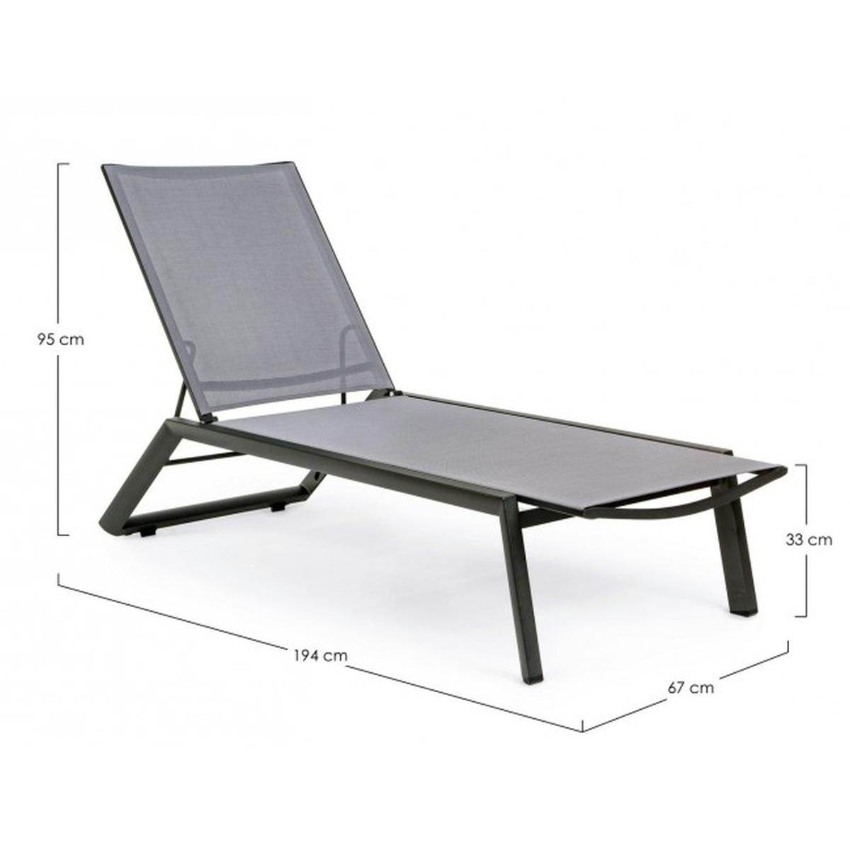 Lettino Cruise con Ruote Antracite Gk52 | Bizzotto