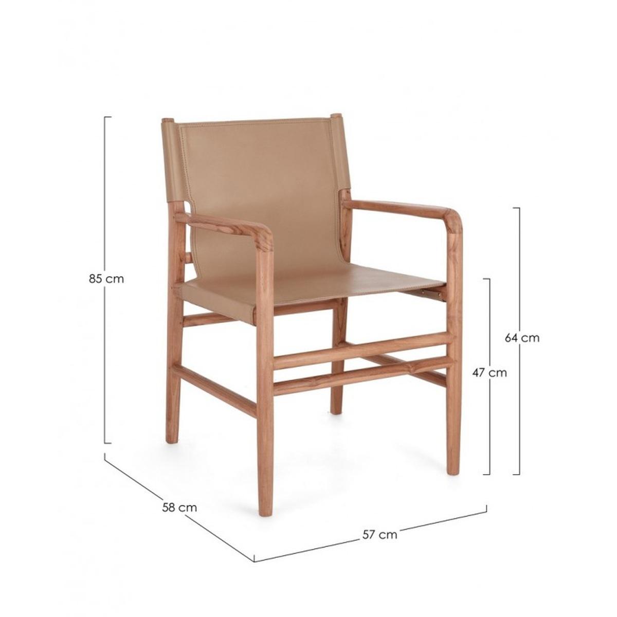 Sedia con Braccioli Caroline Tortora | Bizzotto