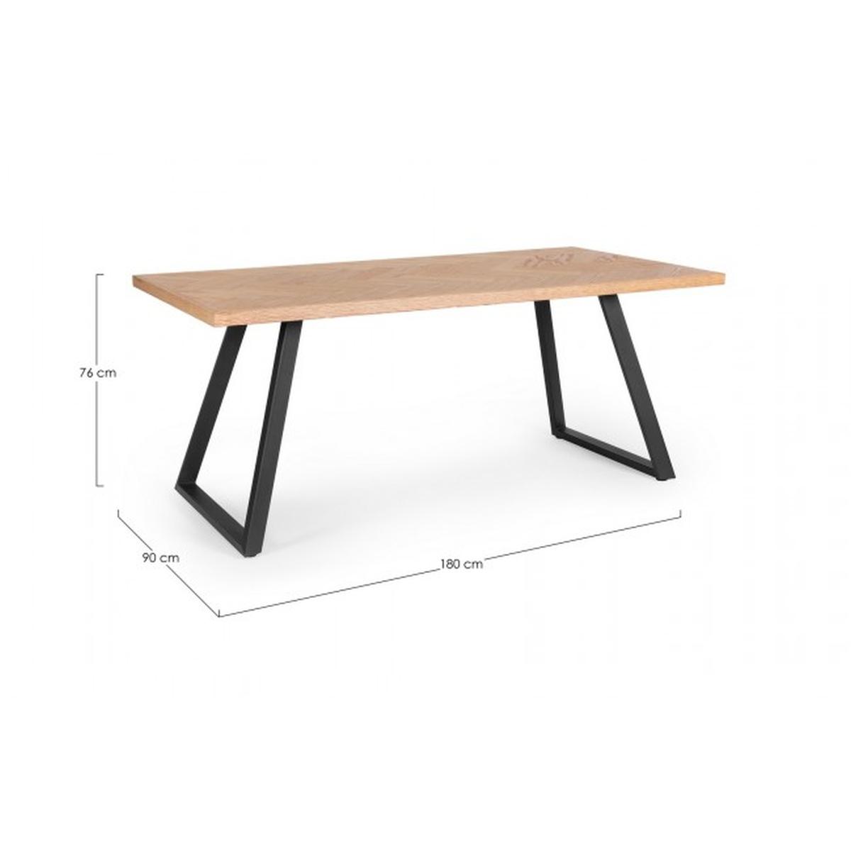 Tavolo Dukat cm.180x90 Nero | Bizzotto