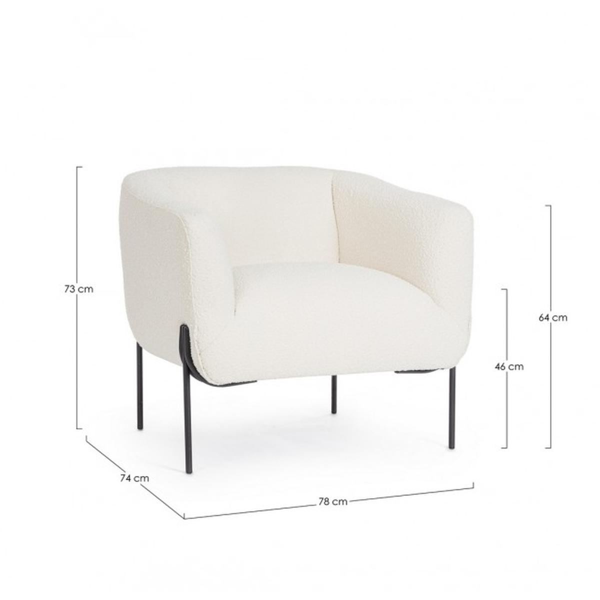 Poltrona Claudine Bianco Boucle' | Bizzotto