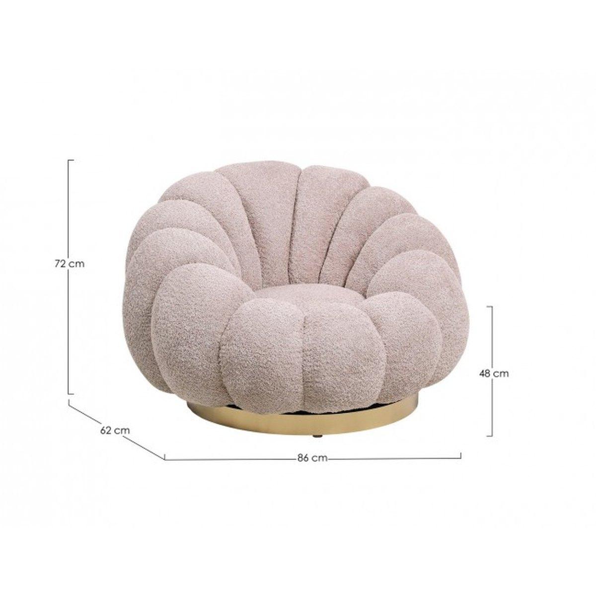 Poltrona Girevole Florel Rosa Antico | Bizzotto