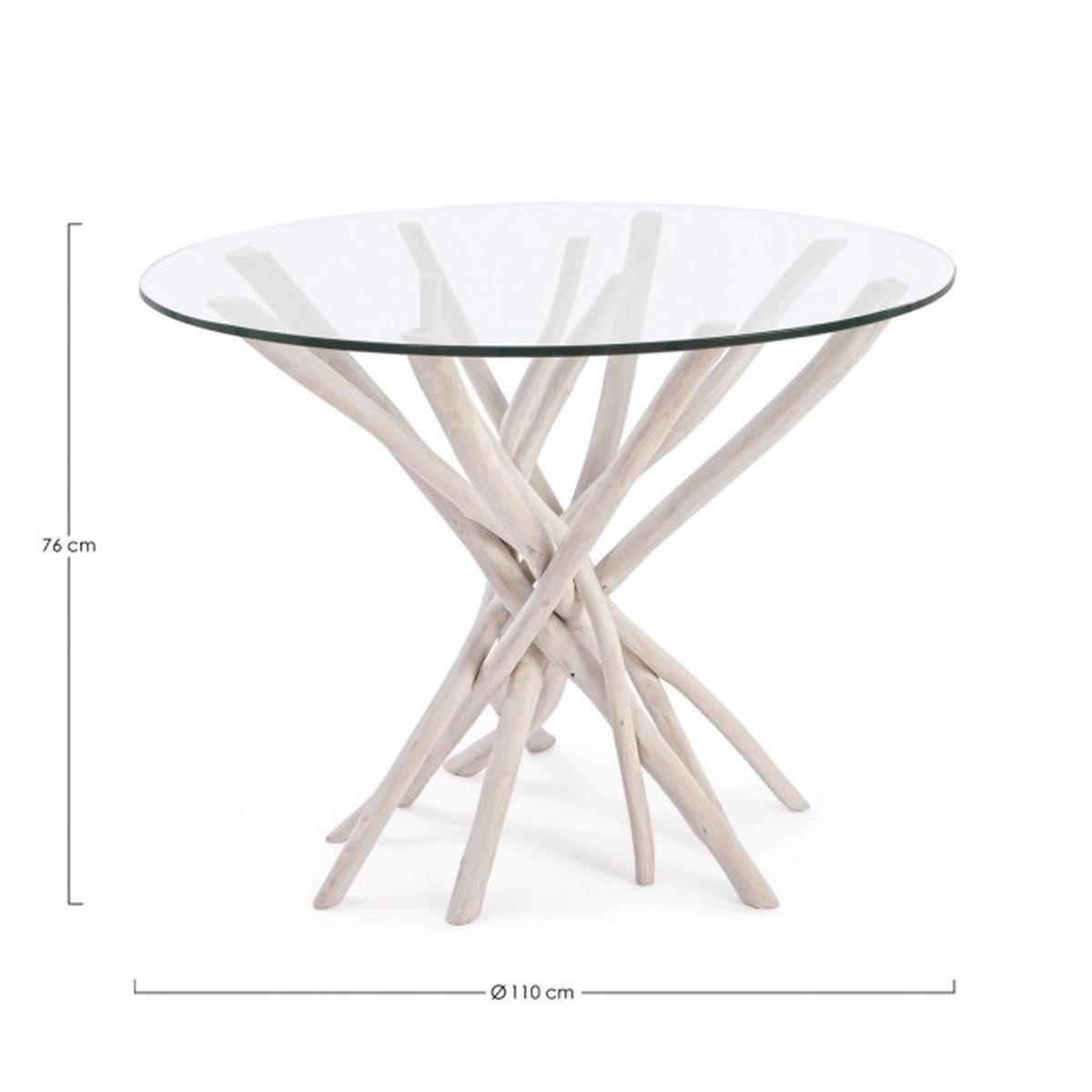 Tavolo con Vetro Sahel To cm.110x110 | Bizzotto