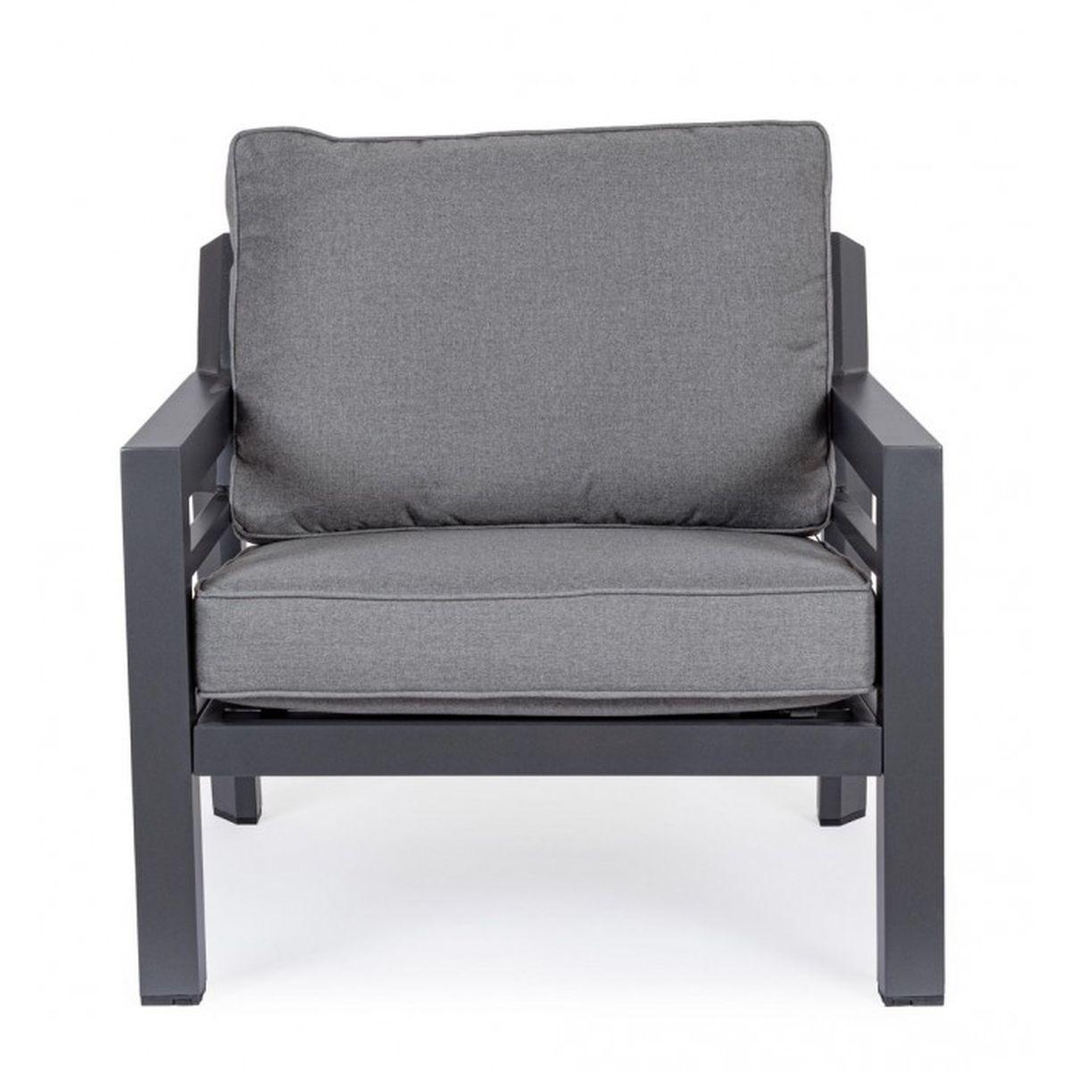 Poltrona con Cuscino Hendrix Antracite Pg61 | Bizzotto
