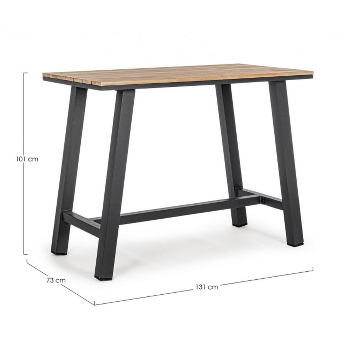 Tavolo Bar Skipper cm.131x73 Nat/Antra.Yk13 | Bizzotto