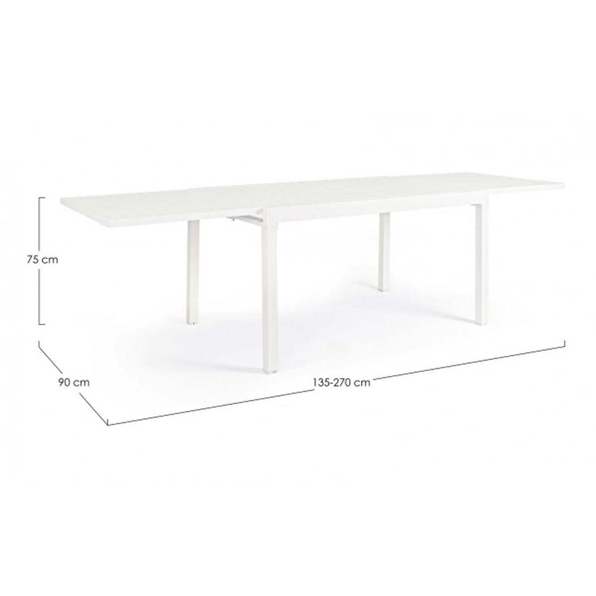 Tavolo Allungabile Pelagius cm.135-270x90 Bianco Yk11 | Bizzotto