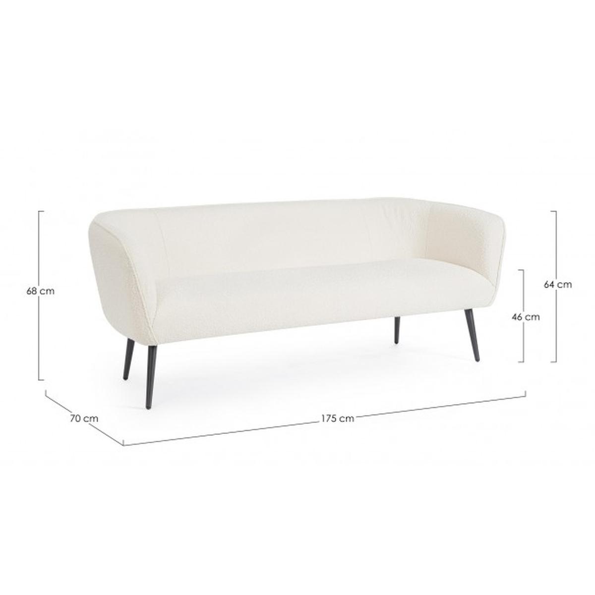 Divano 3 Posti Avril Bianco Boucle' | Bizzotto