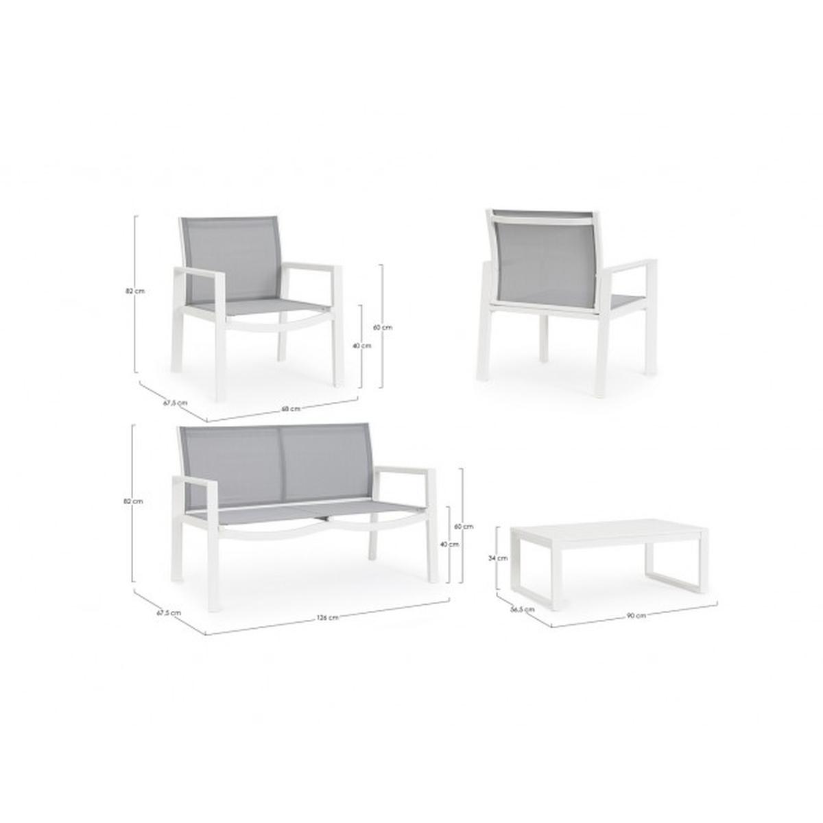 Salotto Set pz.4 Kallen Bianco Yk11 | Bizzotto