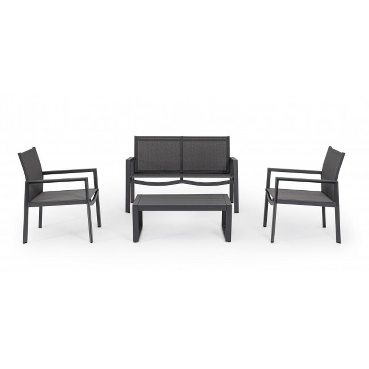 Salotto Set pz.4 Kallen Antracite Yk13 | Bizzotto