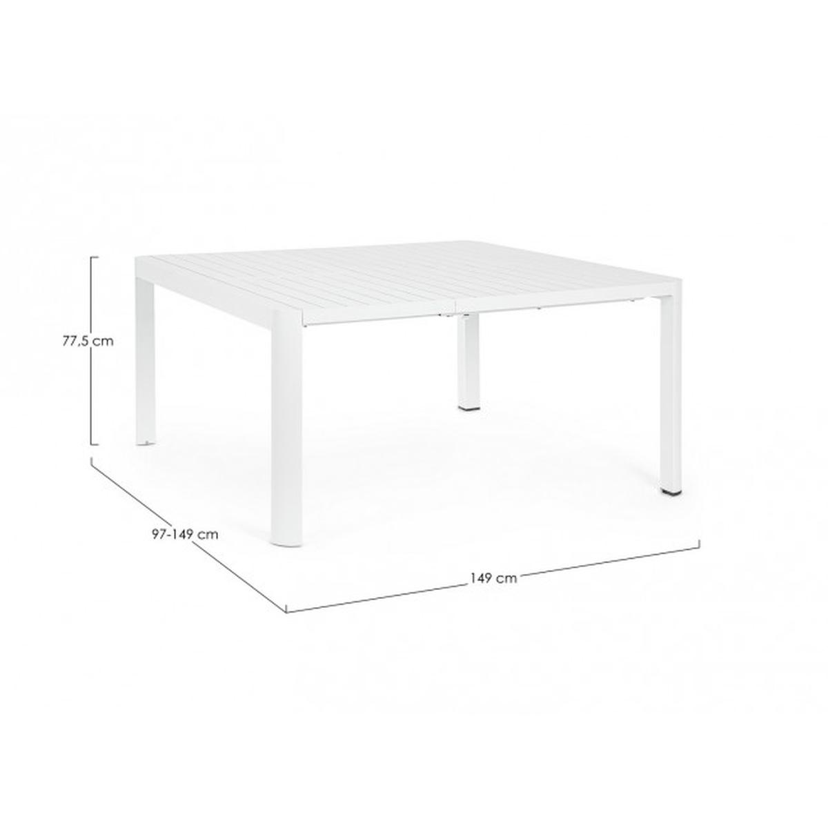 Tavolo Allungabile Kiplin cm.149x97/149 Bianco Cx21 | Bizzotto