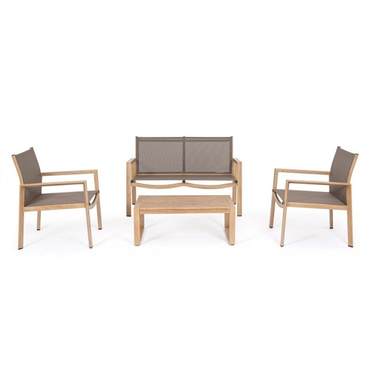 Salotto Set pz.4 Kallen Naturale | Bizzotto