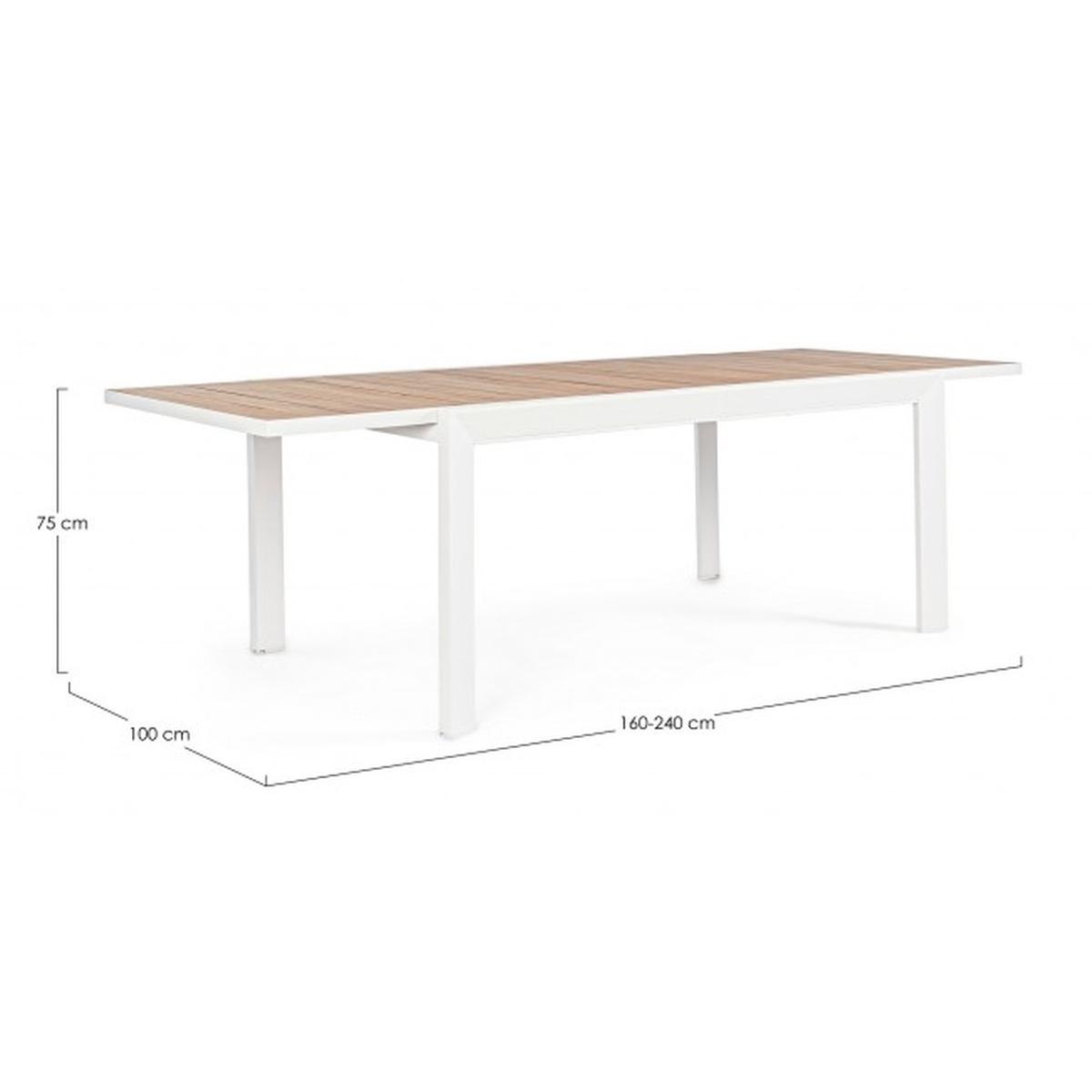 Tavolo Allungabile Belmar cm.160-240x100 Bianco Yk11 | Bizzotto