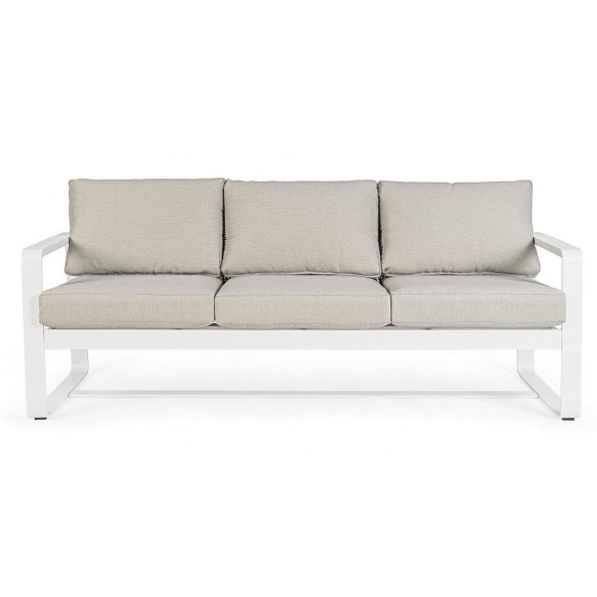Divano 3 Posti con Cuscini Merrigan Bianco Yk11 | Bizzotto