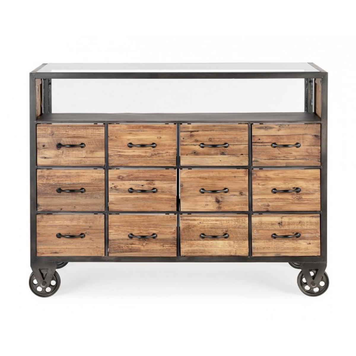 Cassettiera 12 Cassetti Mindil con Ruote cm.H95,5 | Bizzotto