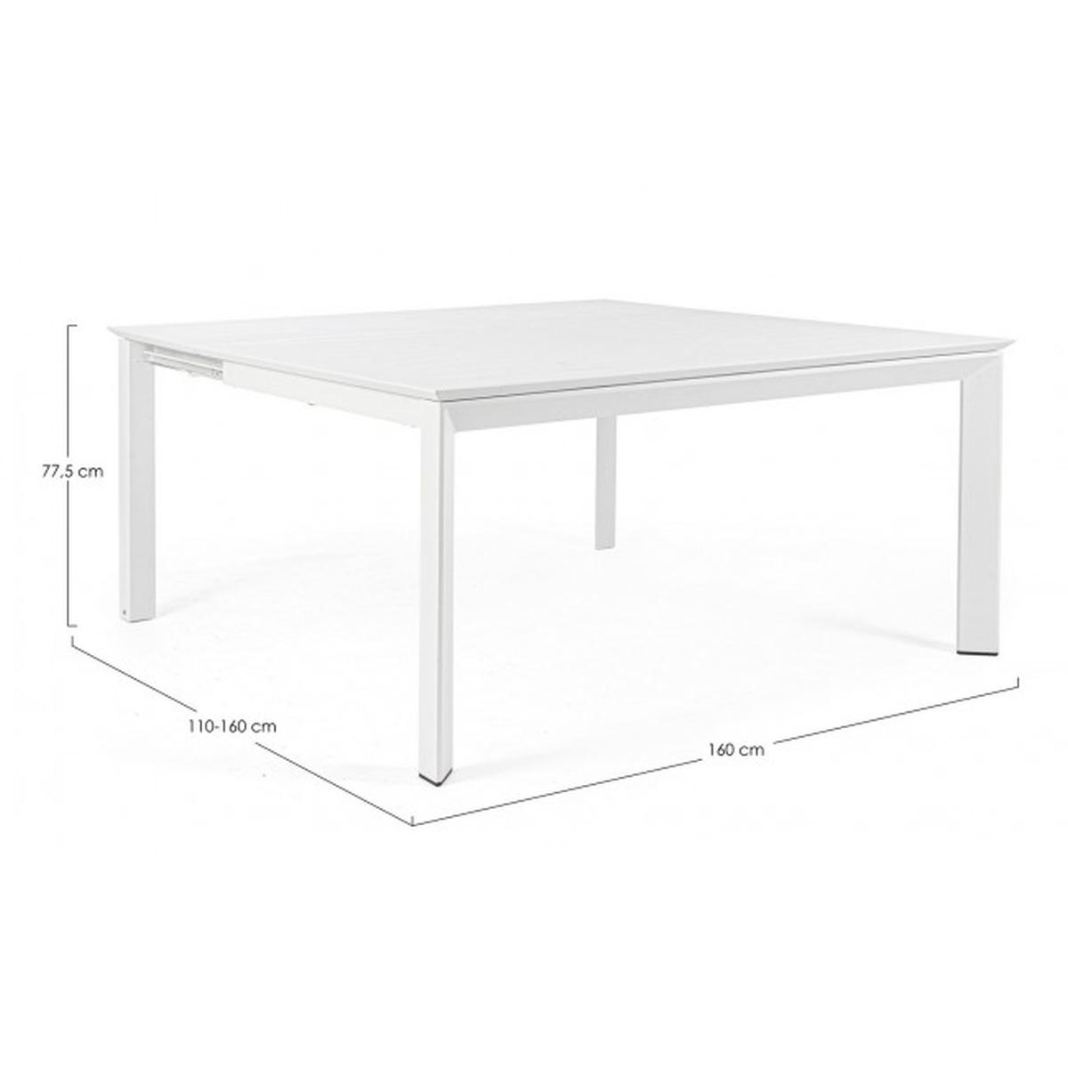 Tavolo Allungabile Konnor cm.160x110/160 Bianco | Bizzotto