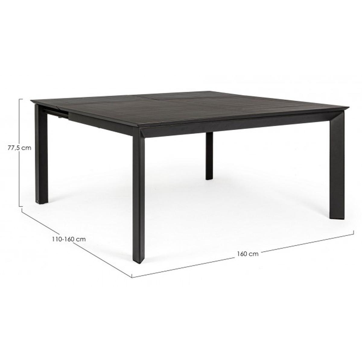 Tavolo Allungabile Konnor cm.160x110/160 Antracide | Bizzotto