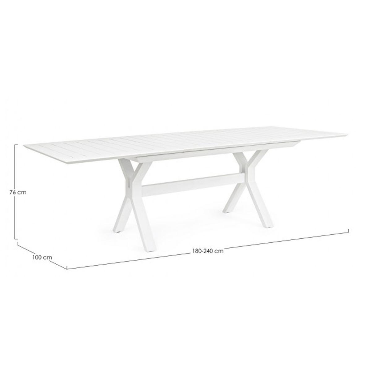 Tavolo Allungabile Kenyon cm.180-240x100 Bianco | Bizzotto