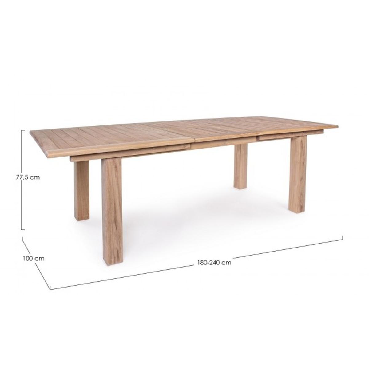 Tavolo Maryland Rettangolare All. cm.180-240x100 | Bizzotto