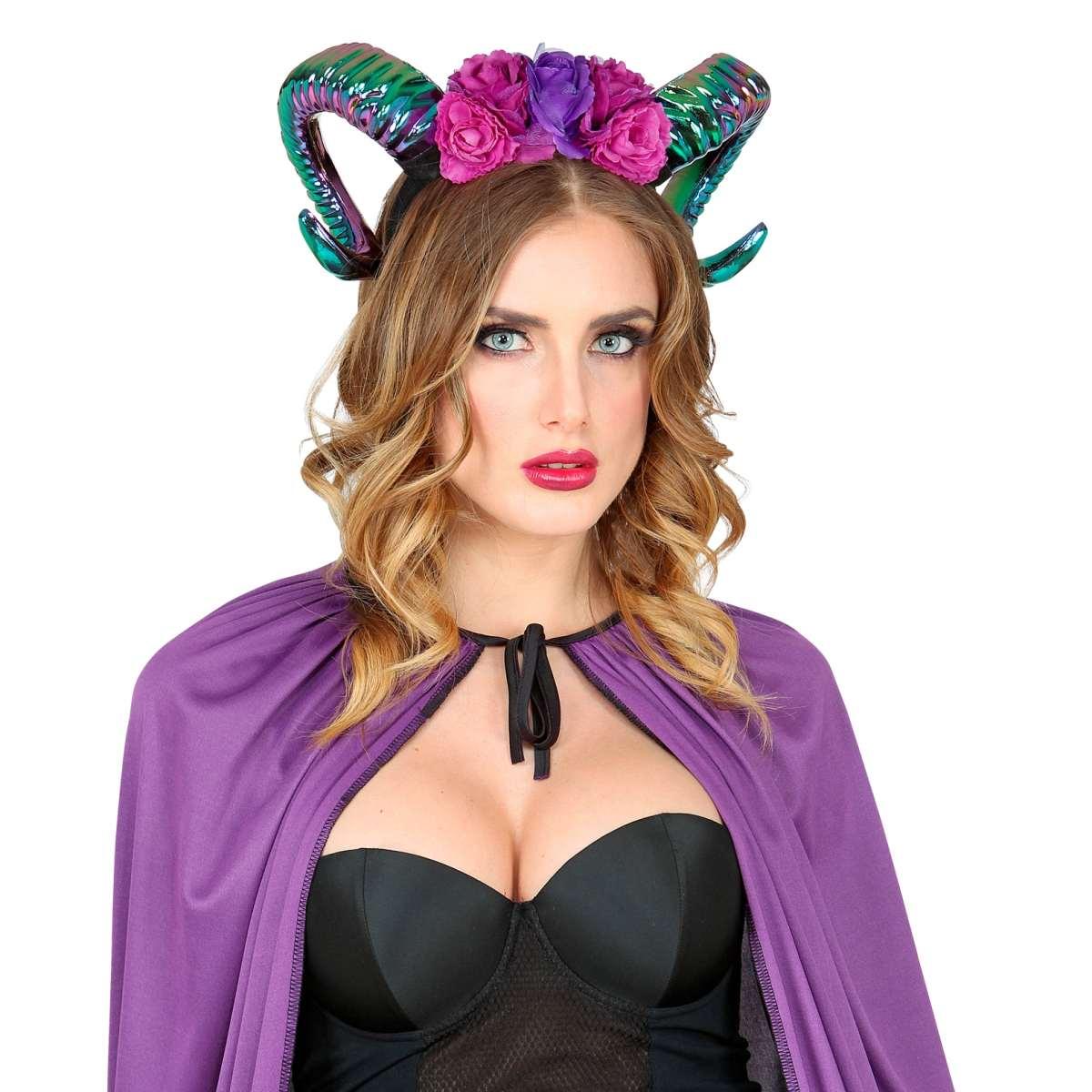 Cerchietto con Corna Montone e Fiori |Widmann