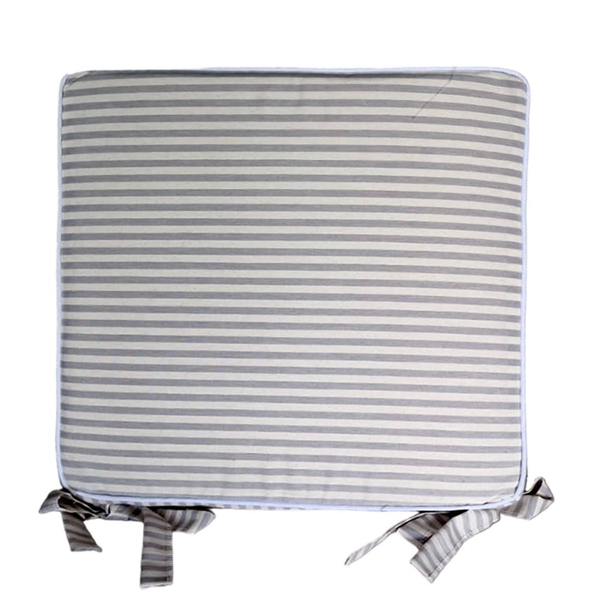 Cuscino Sedia Fianchetto Teflon Rayur Righe Azzurre cm.40x39 | Alore Casa