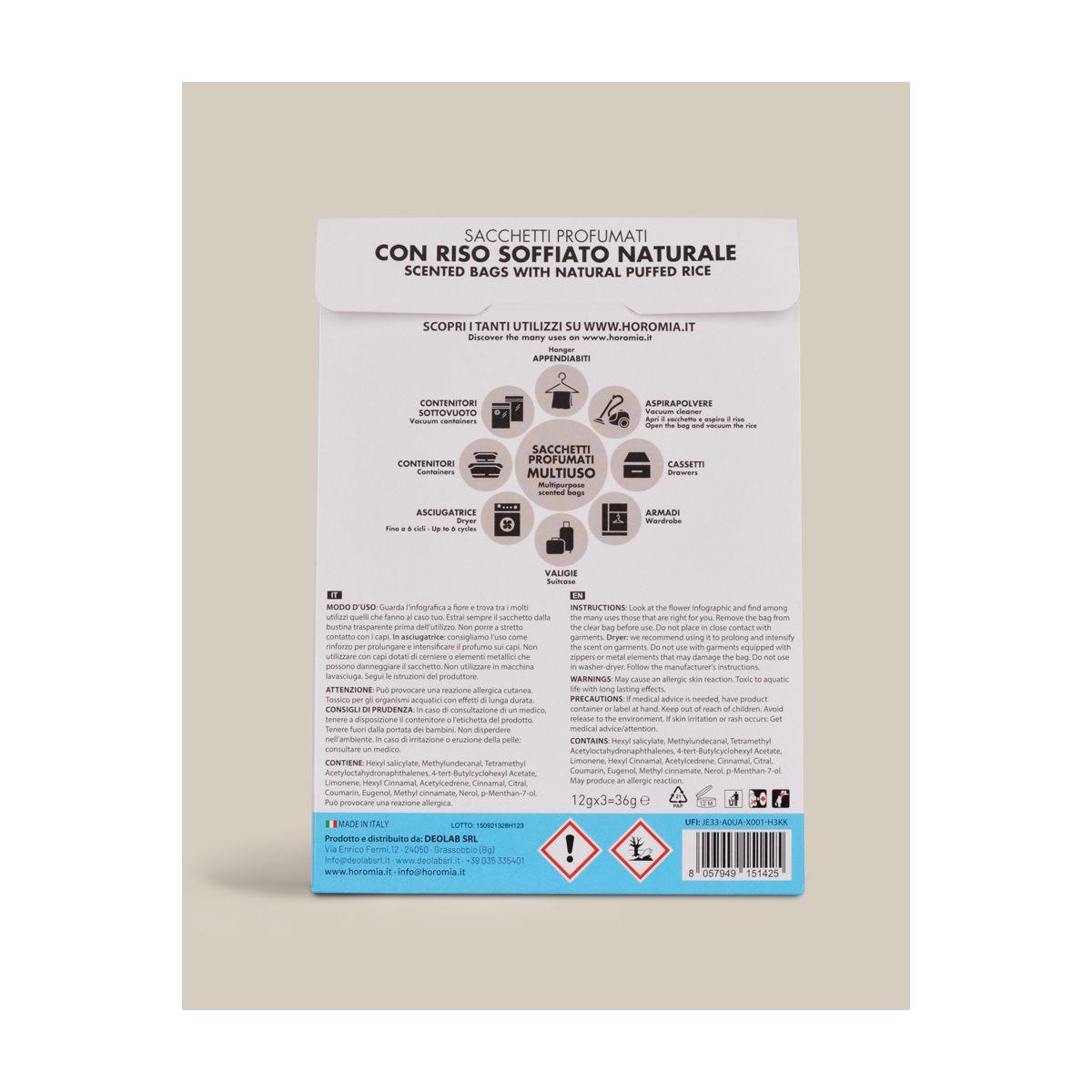 Sacchetti Profumati horomia Fresh Cotton Multiuso Set pz.3 | Horomia