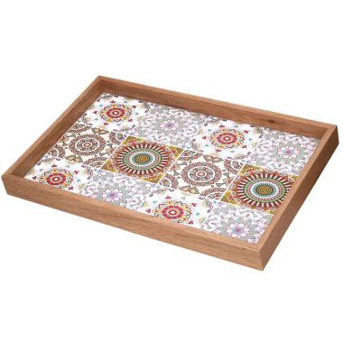 Vassoio Legno Rettangolare Crema con Bordo Naturale cm.45x30x4 | Vacchetti