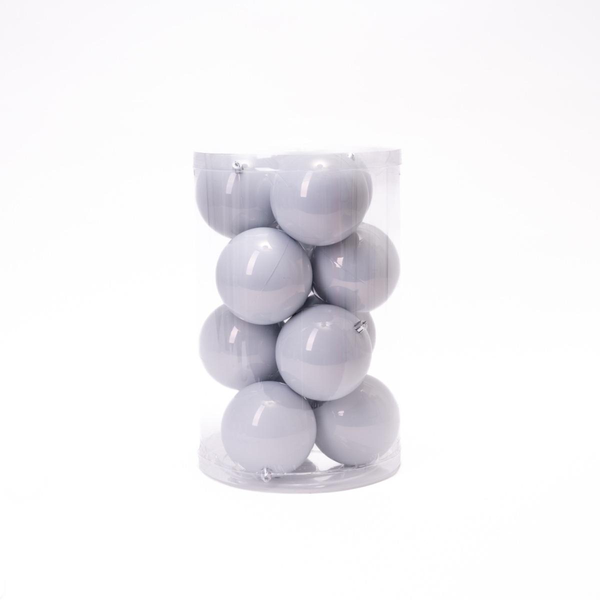 Pallina Natale cm.ÃƒÂ˜8 Bianco Set pz.16 |Silani