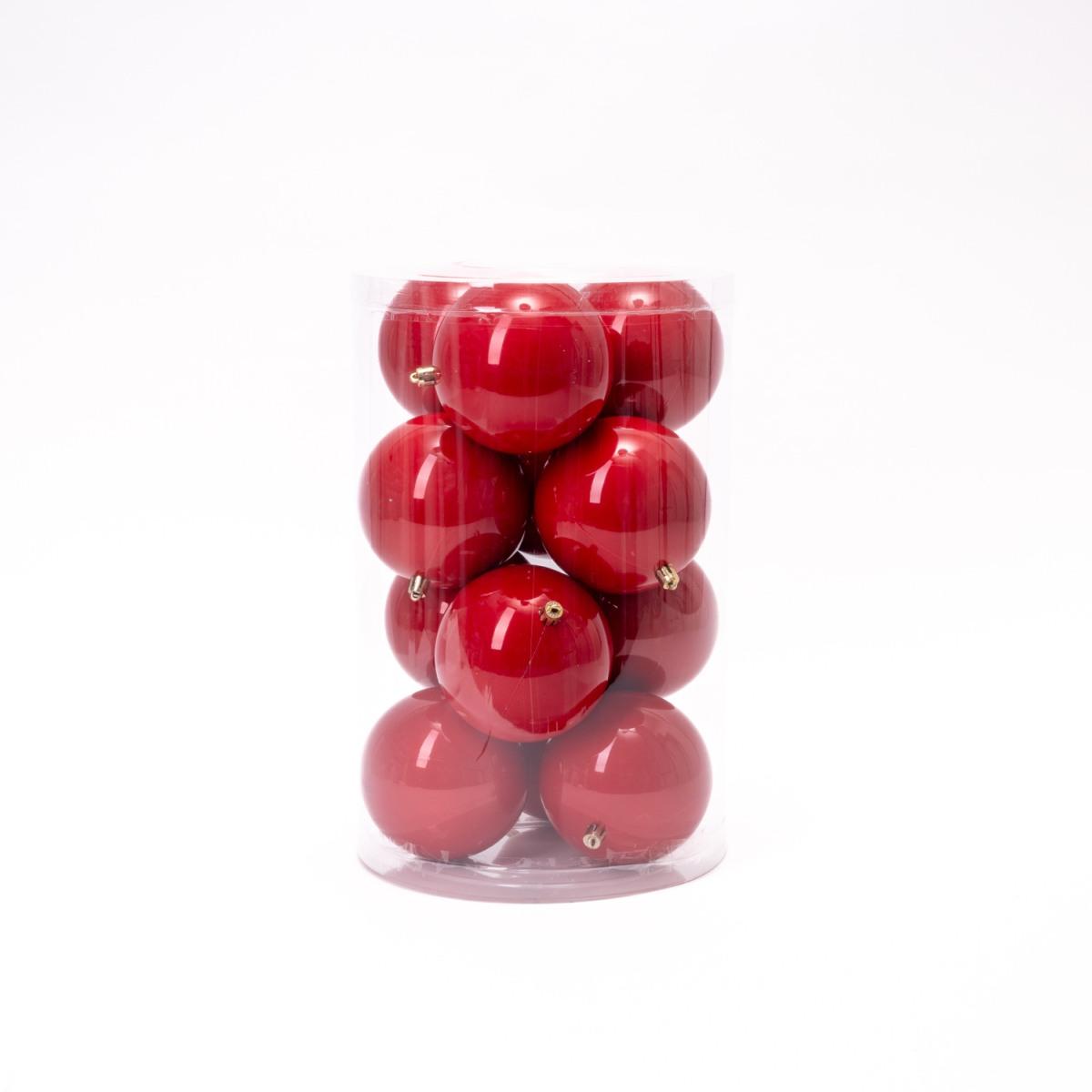 Pallina Natale cm.ÃƒÂ˜8 Rosso Set pz.16 |Silani