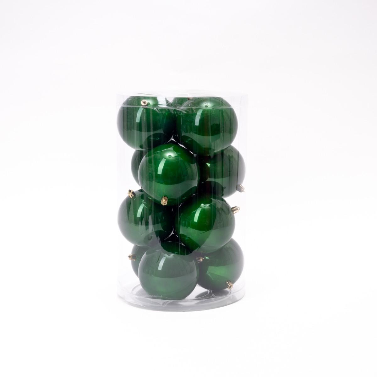 Pallina Natale cm.ÃƒÂ˜8 Verde Foresta Set pz.16 |Silani