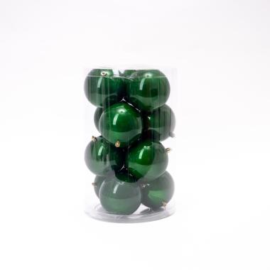 Pallina Natale cm.ÃƒÂ˜8 Verde Foresta Set pz.16 |Silani