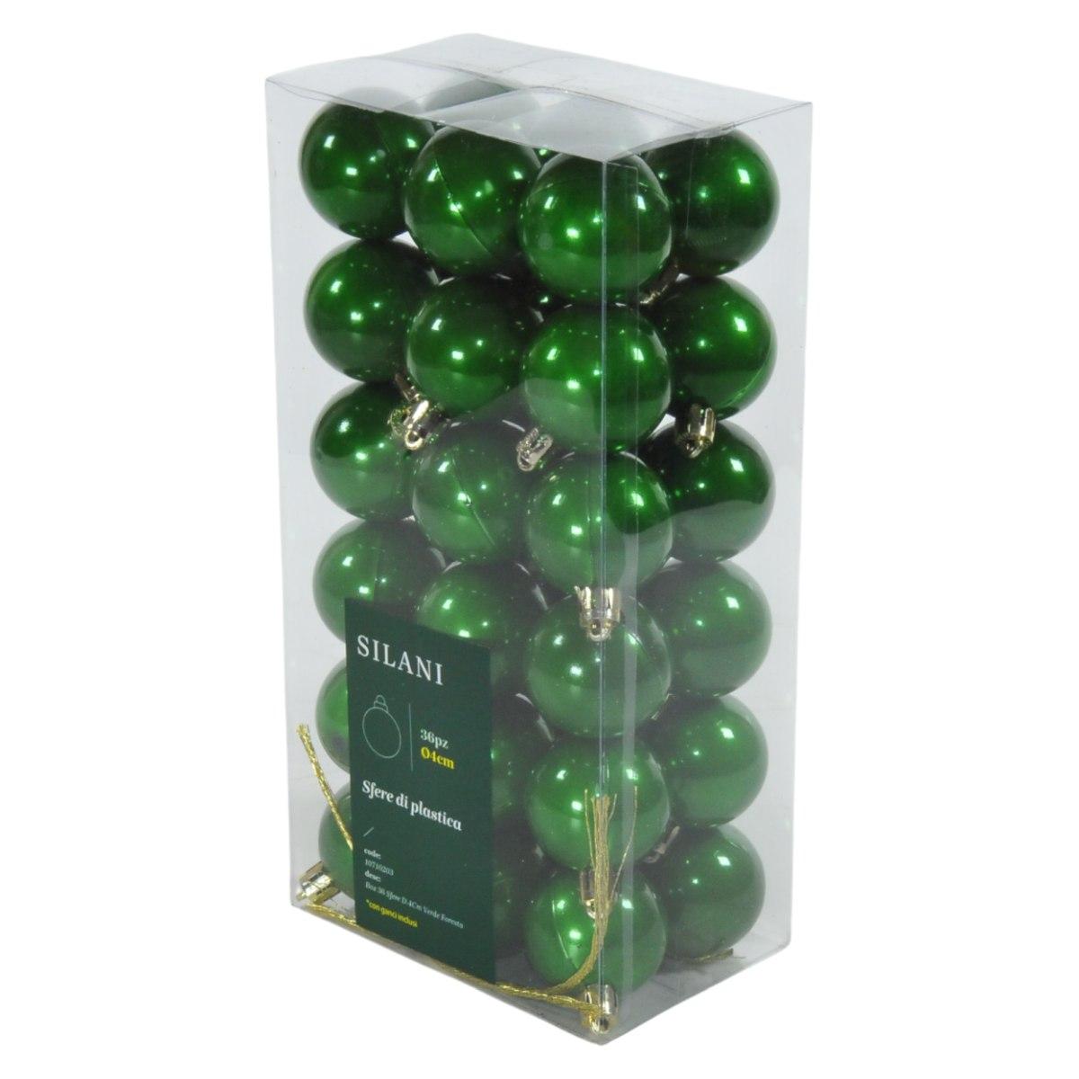 Pallina Natale cm.ÃƒÂ˜4 Verde Foresta Set pz.36 |Silani