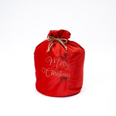 Sacco Natalizio Velluto Rosso con Scritta cm.22x34 |Silani