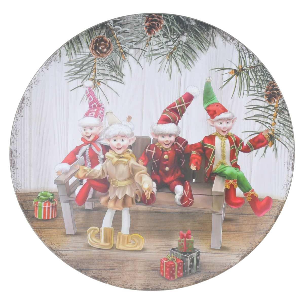 Piatto Tavola PVC Natale Elfi cm.ÃƒÂ˜40 |Silani