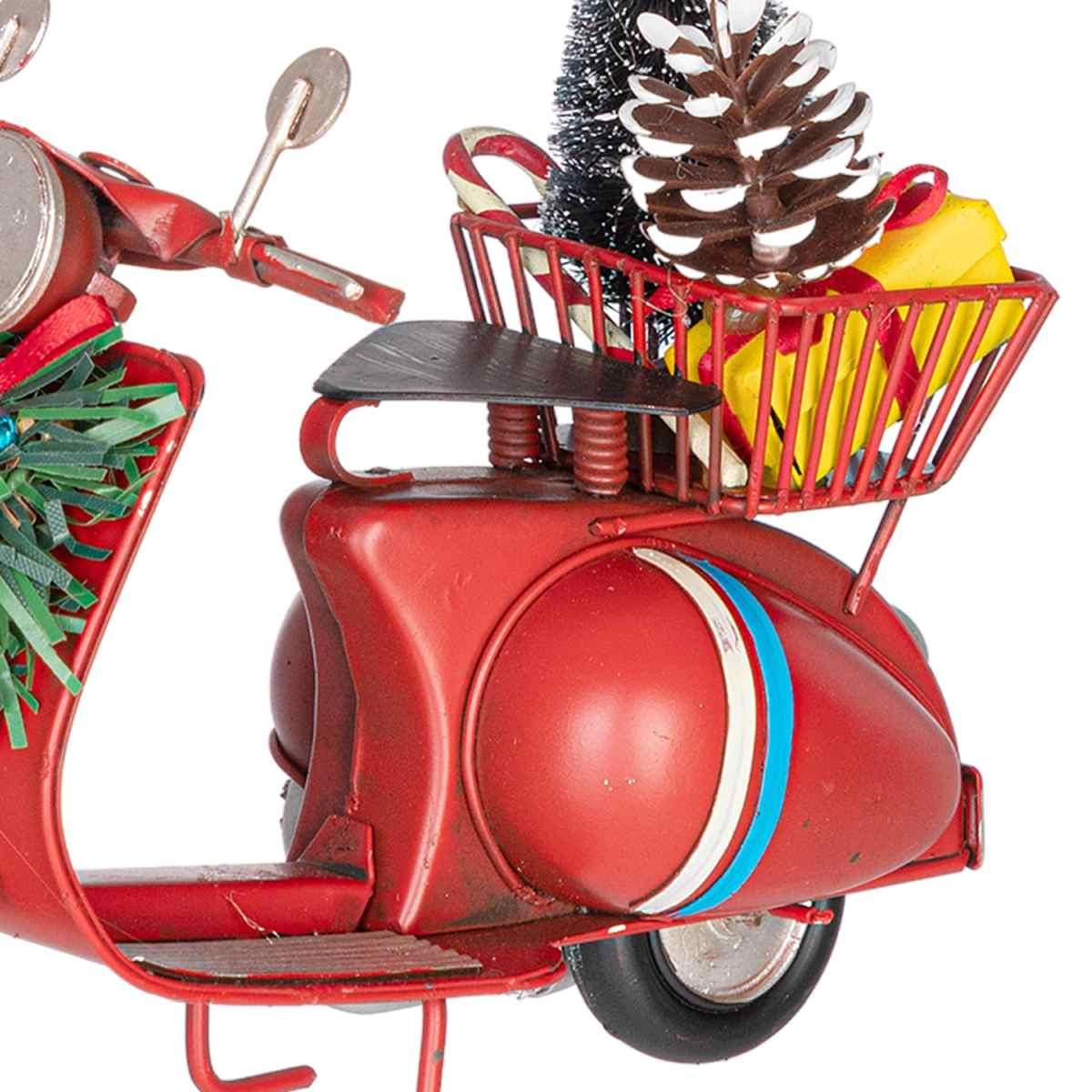 Decorazione Natalizia Vespa Metallo Rossa cm.17x12,7 |Bizzotto