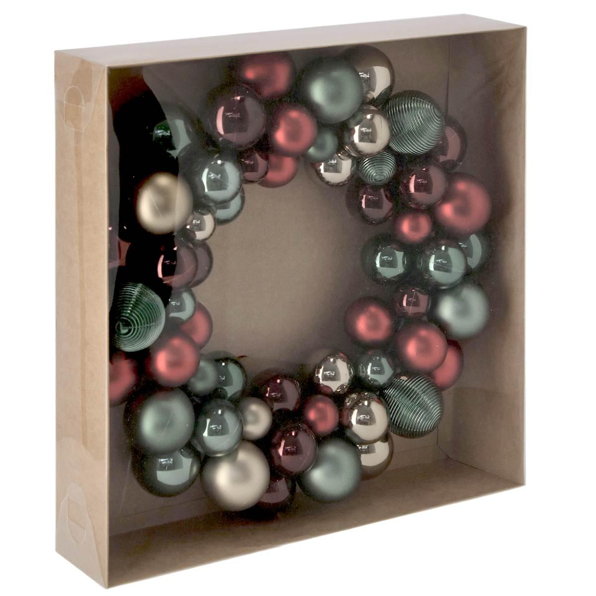 Ghirlanda cm.ÃƒÂ˜34 Perle Mini Ball Rosso Verde |Bizzotto