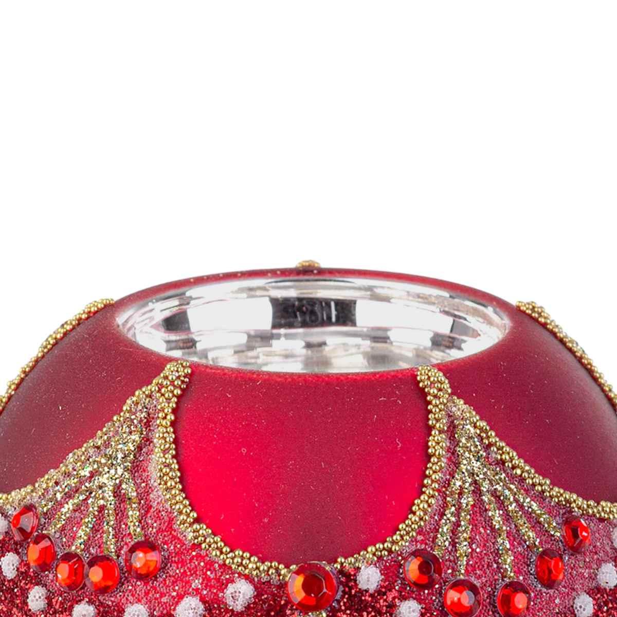 Portacandela Vetro Glitz Rosso cm.ÃƒÂ˜8 | Bizzotto