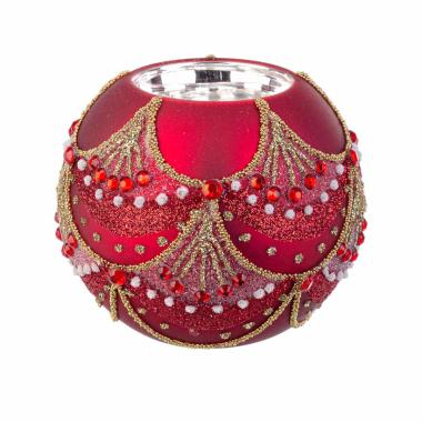 Portacandela Vetro Glitz Rosso cm.ÃƒÂ˜8 | Bizzotto