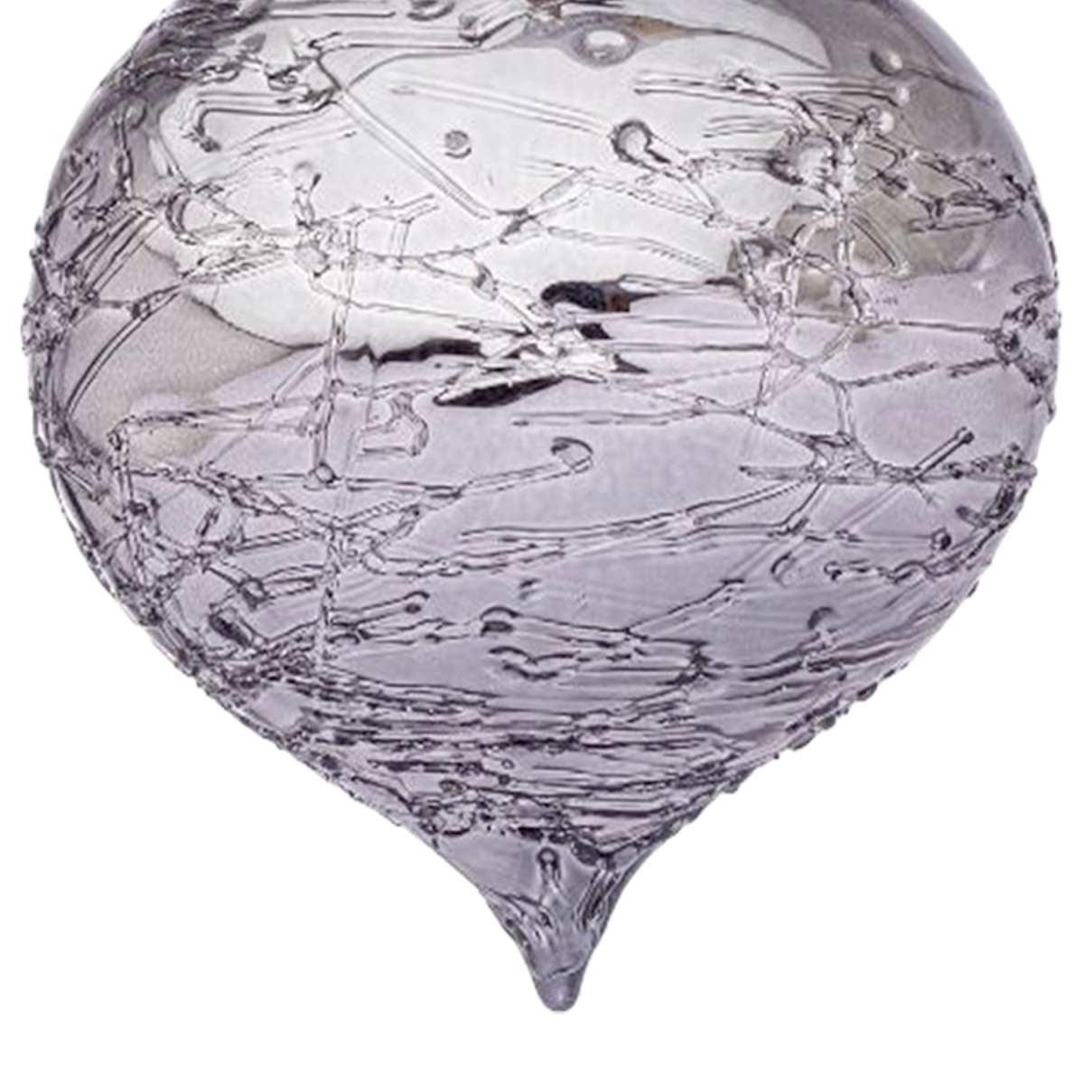 Pallina Natale Vetro cm.8 Cipolla Argento Glaciale |Bizzotto