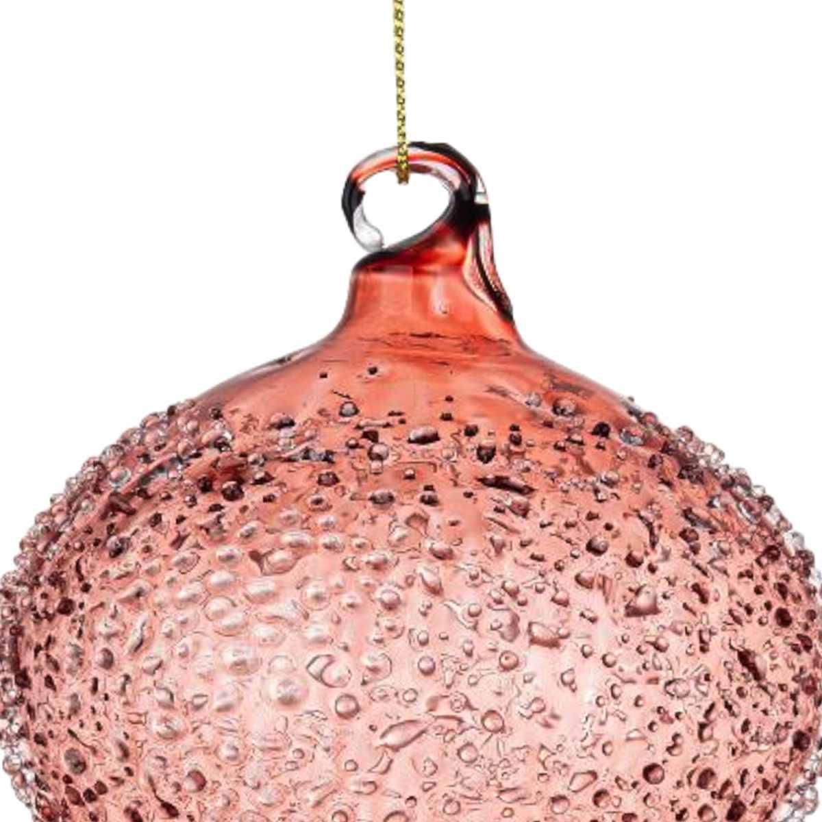 Pallina Natale Vetro cm.8 Cipolla Rosa con Bollicine |Bizzotto